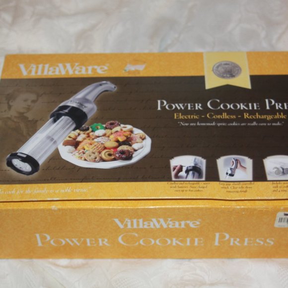 villaware Kitchen Villaware Power Cookie Press 2 Cookie Discs Electric Cordless Rechargeable